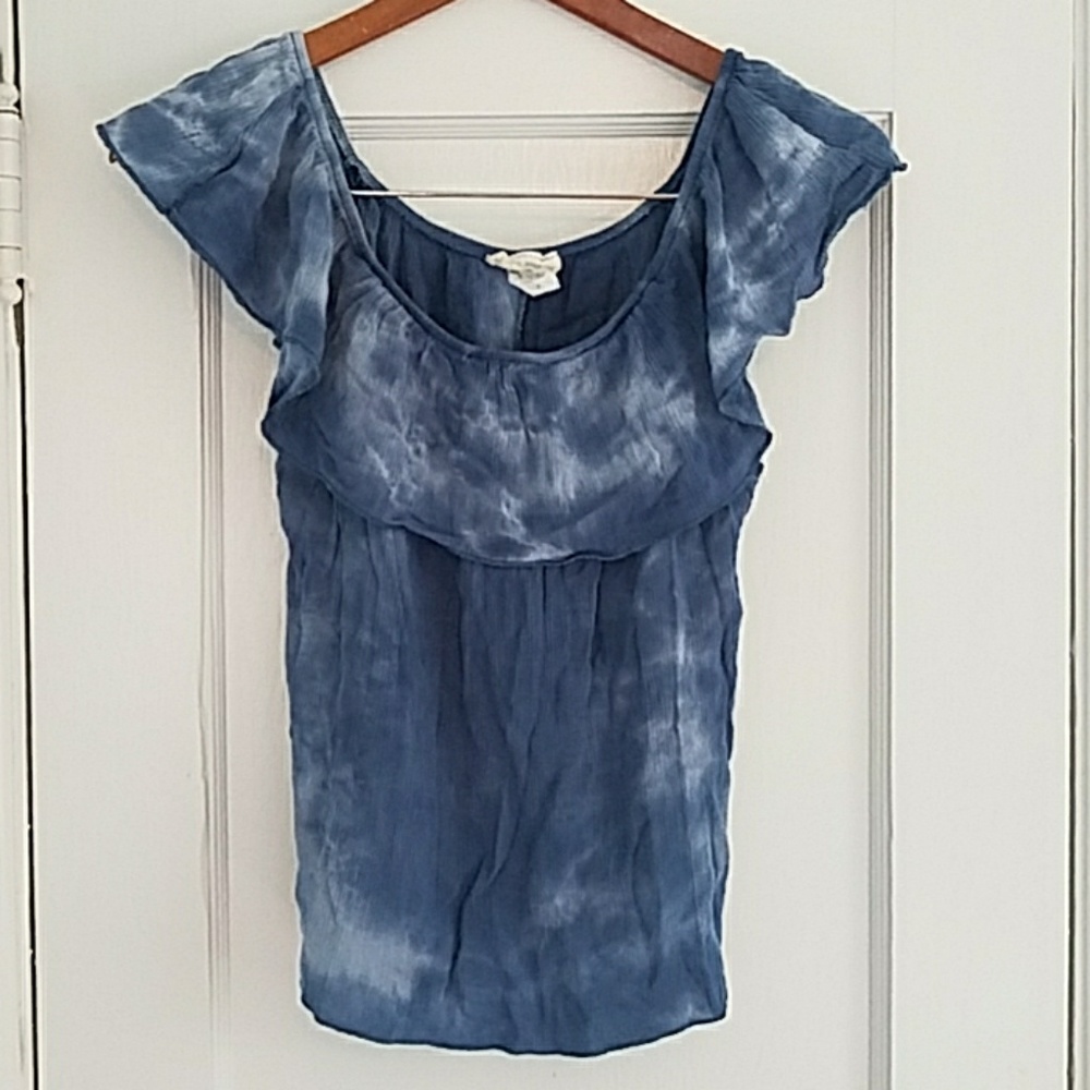 3/$20 Moon Kiss - Tie-Dye Patterned Blouse